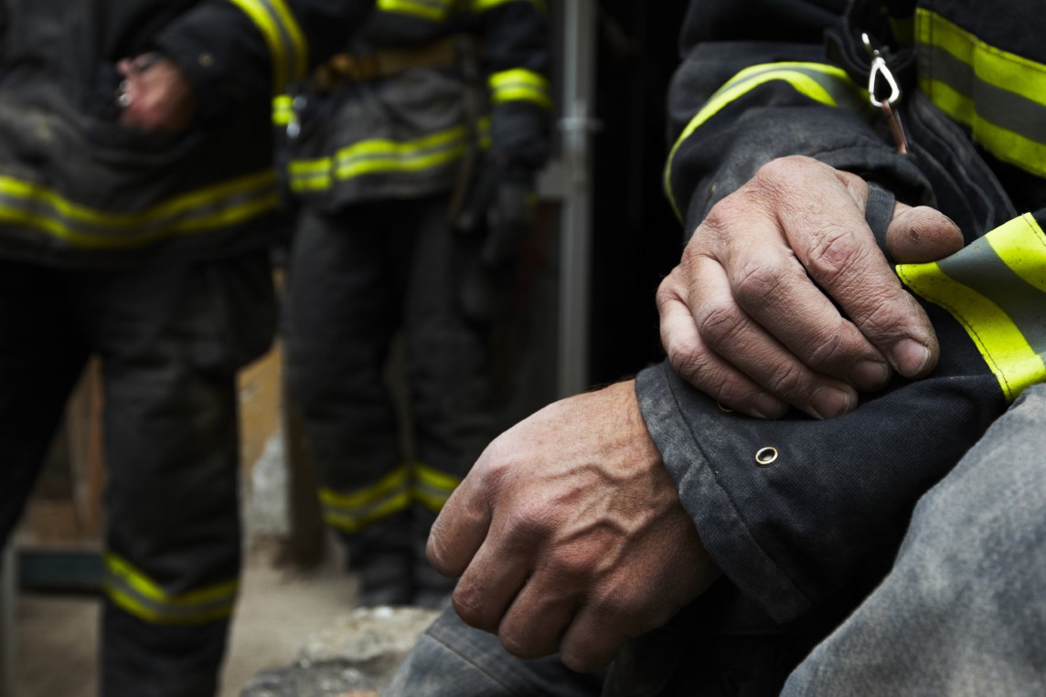 Hands of a first responder