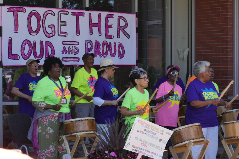 Photo of Boston residents participating in Older and Bolder event