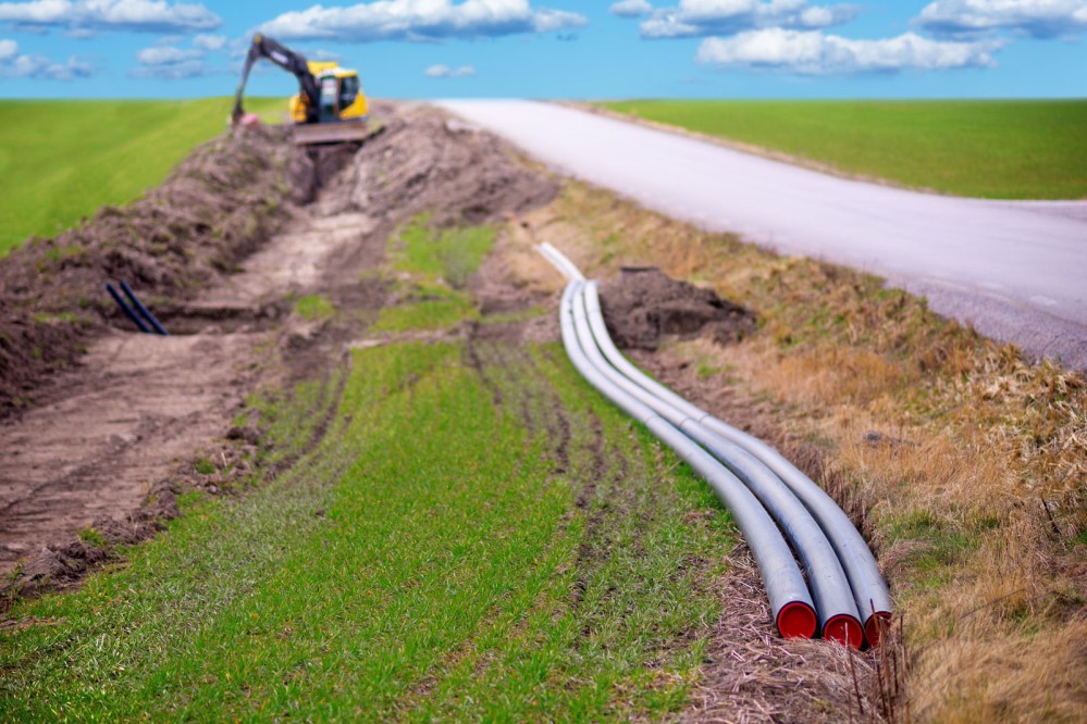 Photo of roadside digging to allow for broadband installation