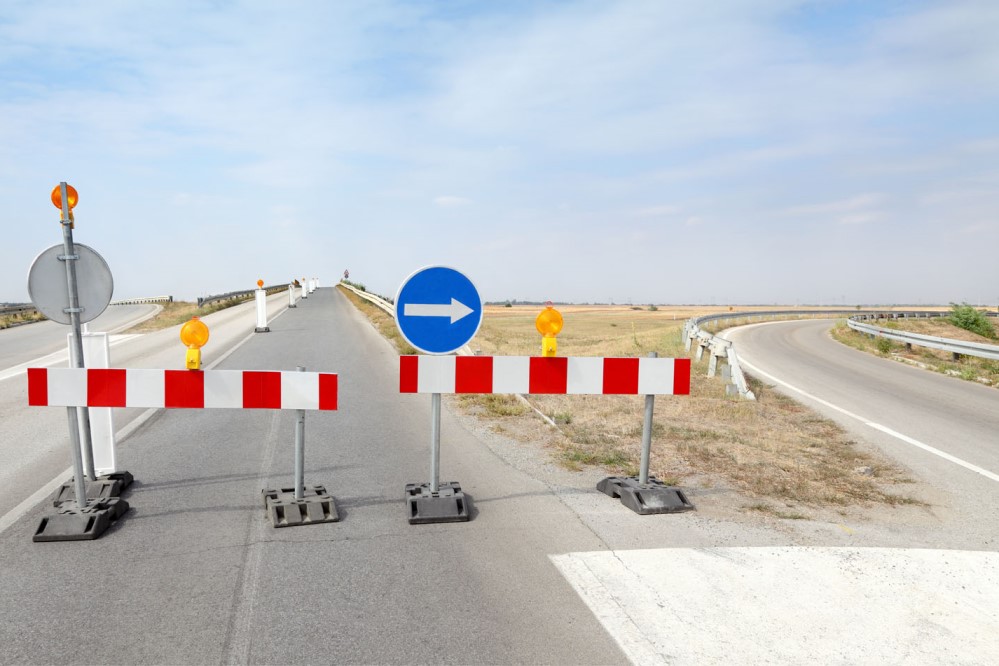 Detour sign on highway