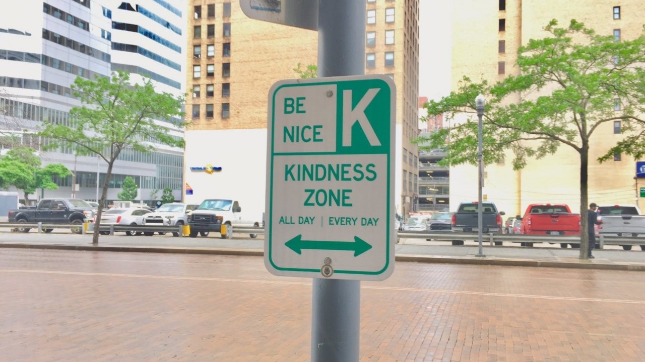 Kindness Zone street sign in Pittsburgh