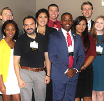 photo op diverse group of college students at professional association conference