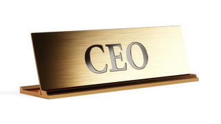 Image of CEO nameplate