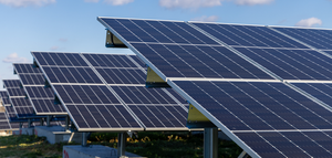 Solar Panels displayed at the AC Power ribbon cutting ceremony in Old Bridge Township, New Jersey. 